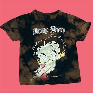 Black & Brown Bleach Tie Dye Betty Boop Women’s Tshirt